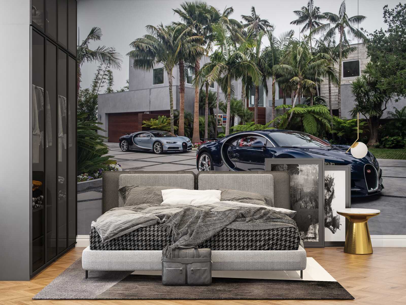 Fototapeten Luxussportwagen standen vor der Residenz