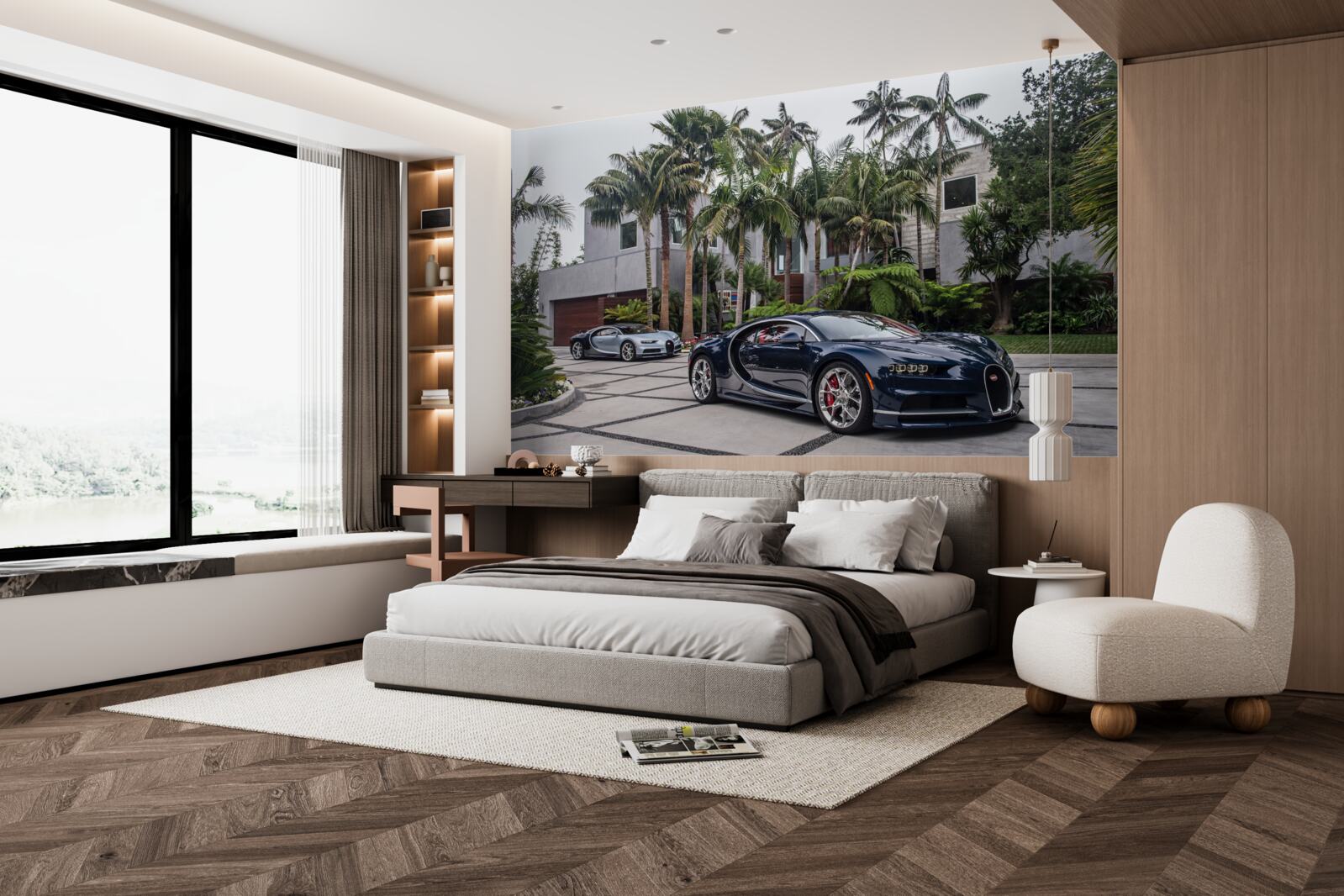 Fototapeten Luxussportwagen standen vor der Residenz