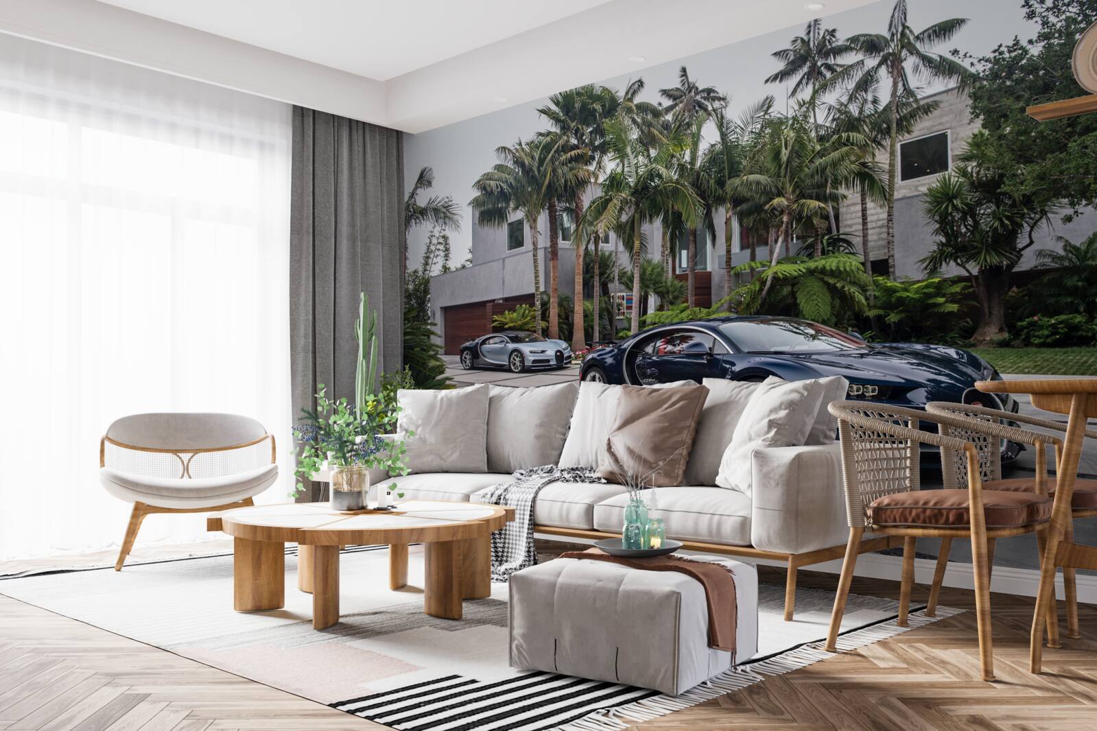 Fototapeten Luxussportwagen standen vor der Residenz