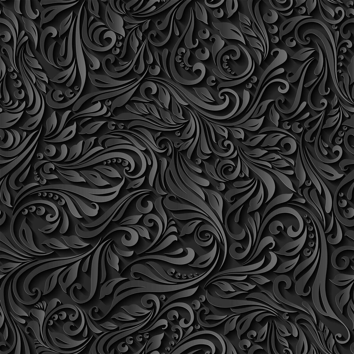 Fototapeten Openwork schwarze Linien in Form von Blumenmuster