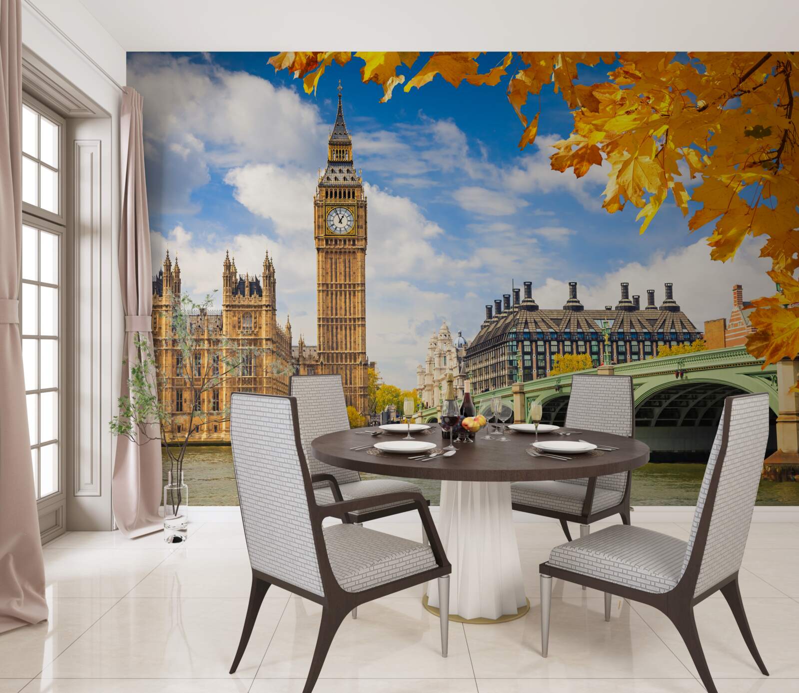 Fototapeten Goldener Herbst im alten London