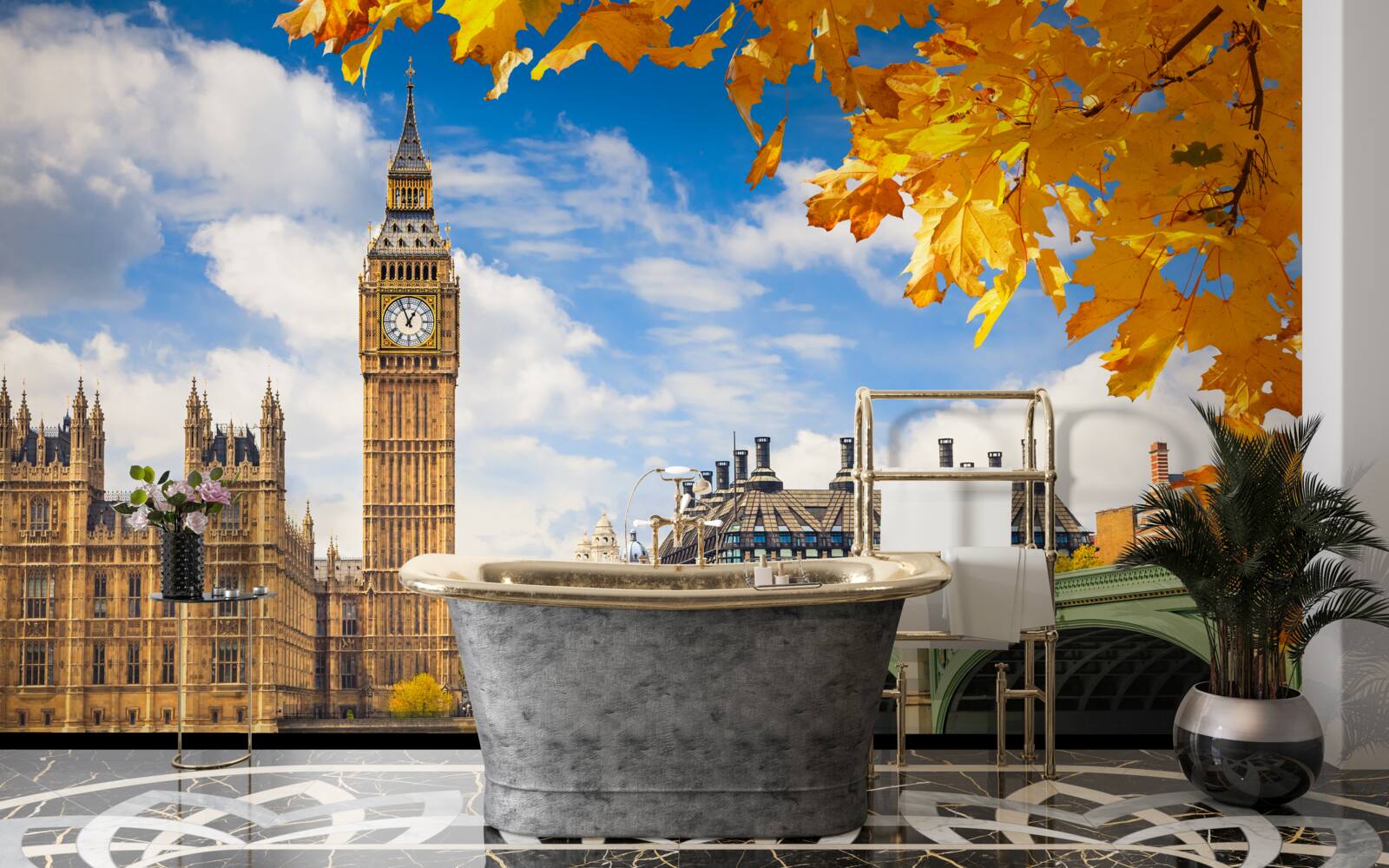 Fototapeten Goldener Herbst im alten London
