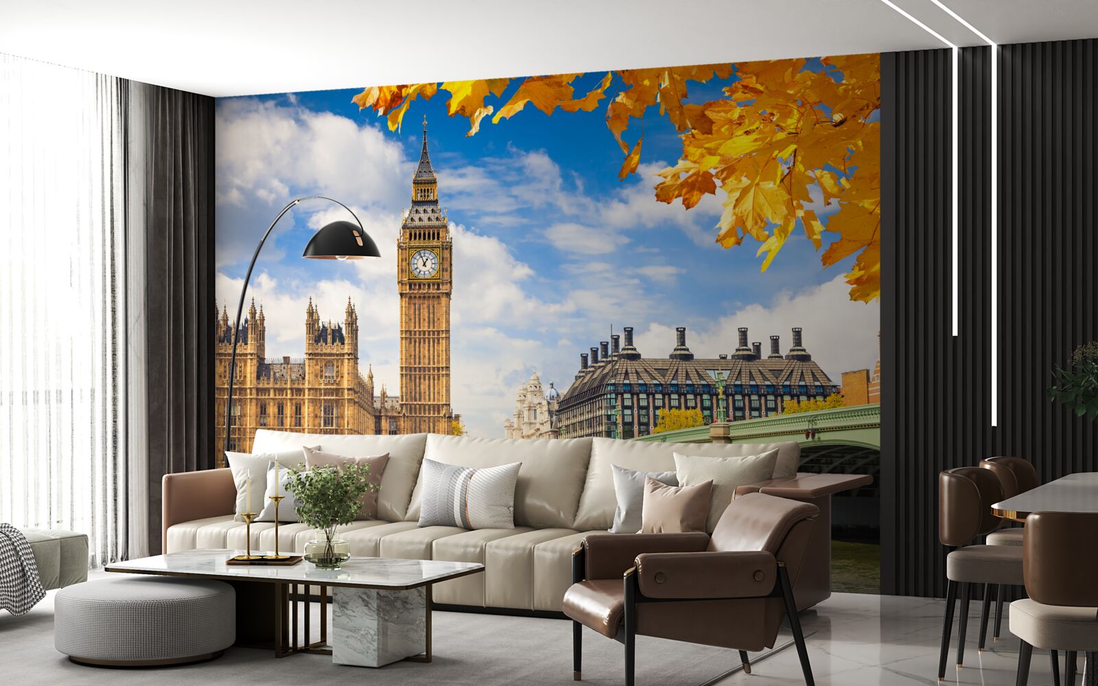 Fototapeten Goldener Herbst im alten London