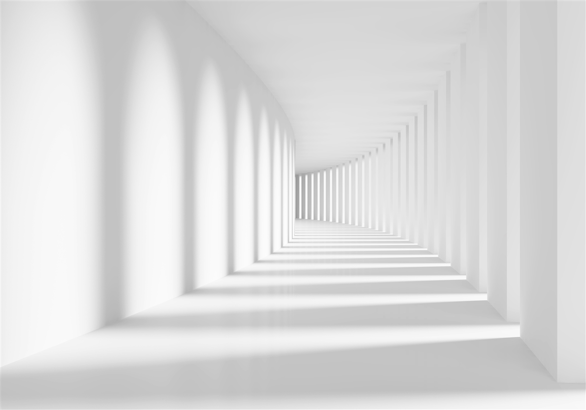 Fototapeten Ein distanzierter Lichtkorridor