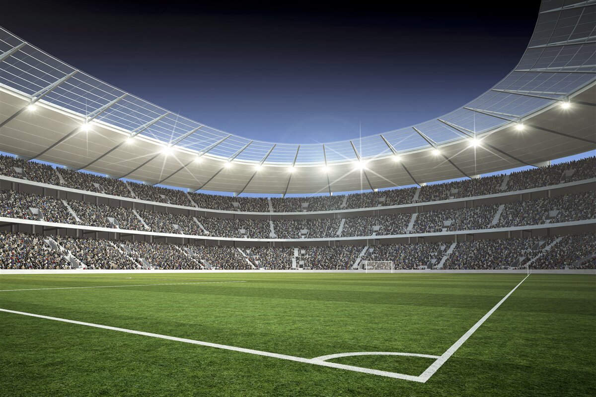 Fototapeten Das Stadion bereitet sich auf die Ankunft von Spielern vor
