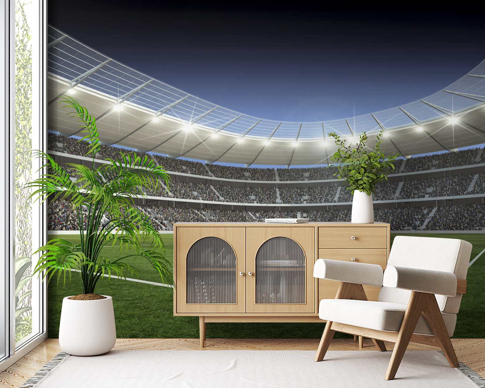 Fototapeten Das Stadion bereitet sich auf die Ankunft von Spielern vor
