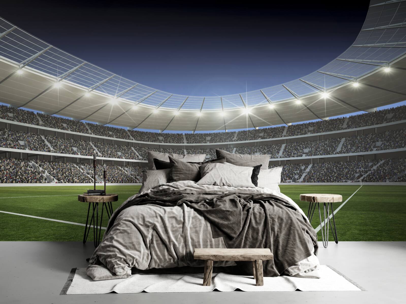 Fototapeten Das Stadion bereitet sich auf die Ankunft von Spielern vor