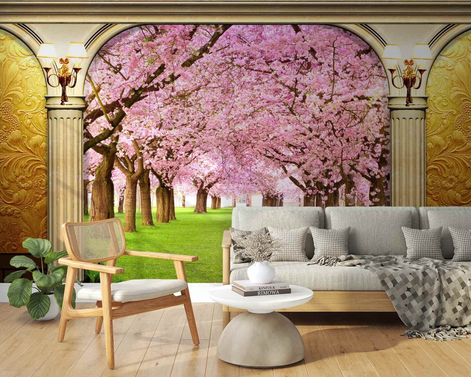 Fototapeten Der Gewölbe, der zu Aleja Sakura führt
