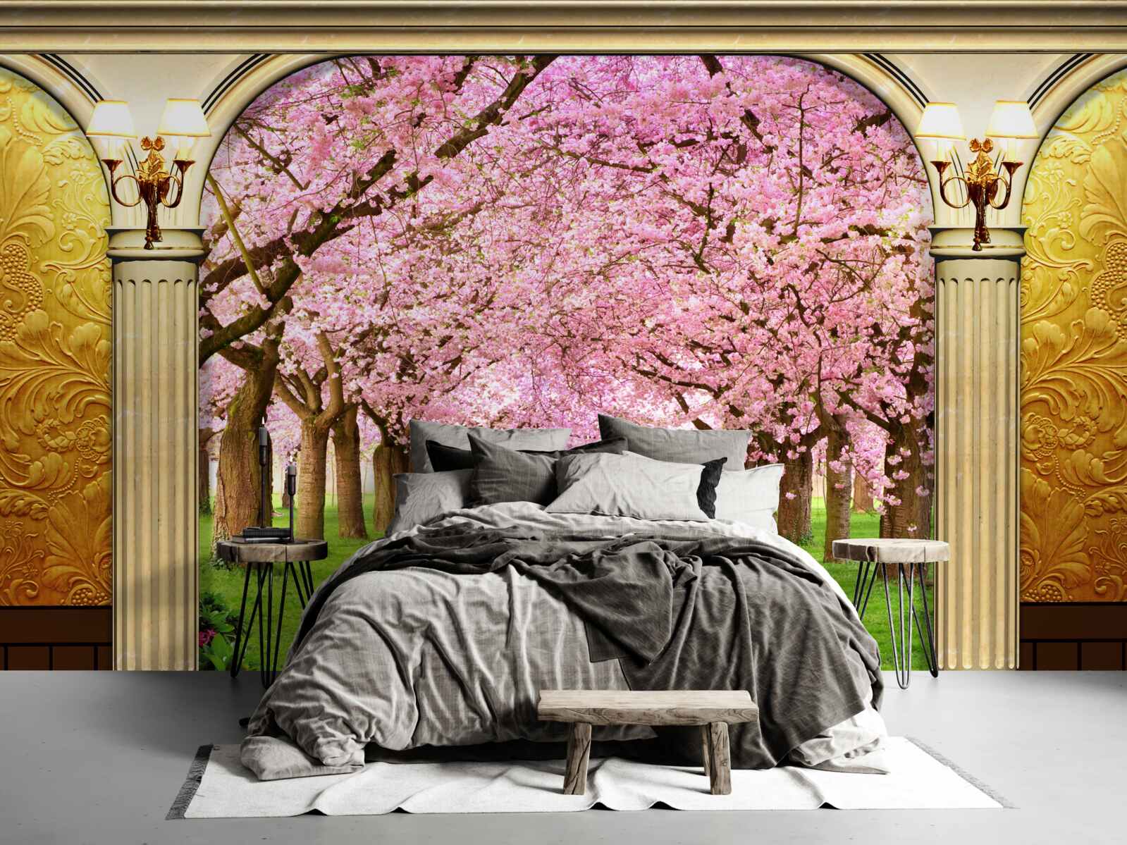 Fototapeten Der Gewölbe, der zu Aleja Sakura führt