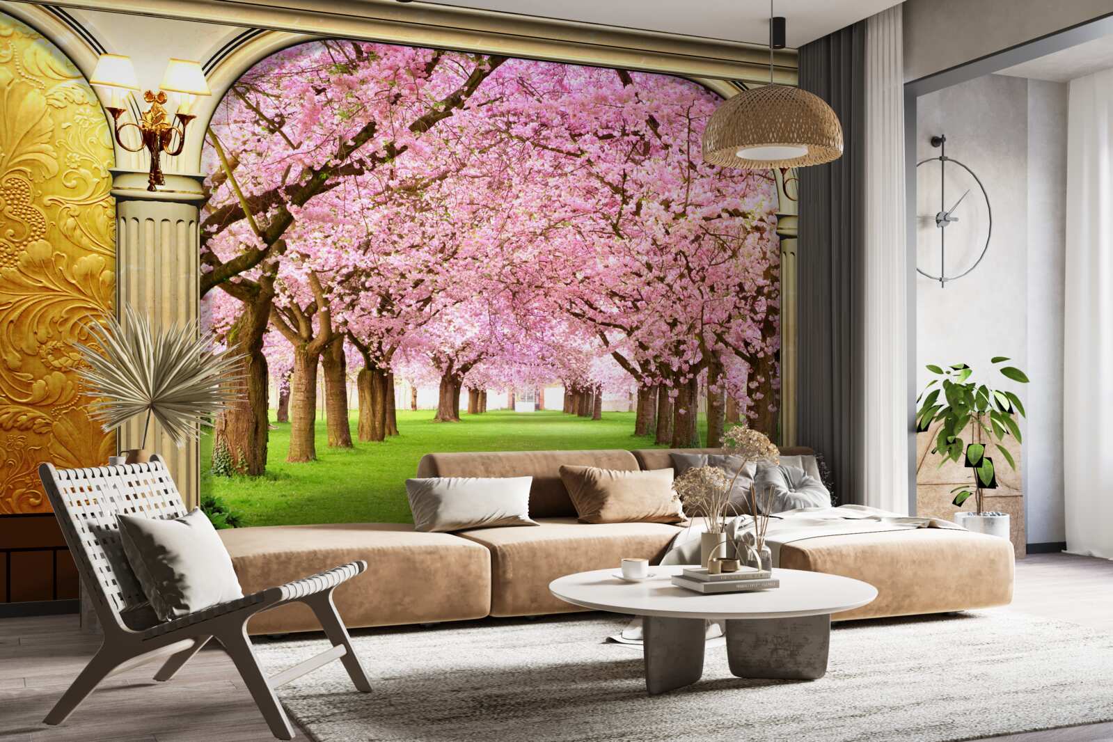 Fototapeten Der Gewölbe, der zu Aleja Sakura führt