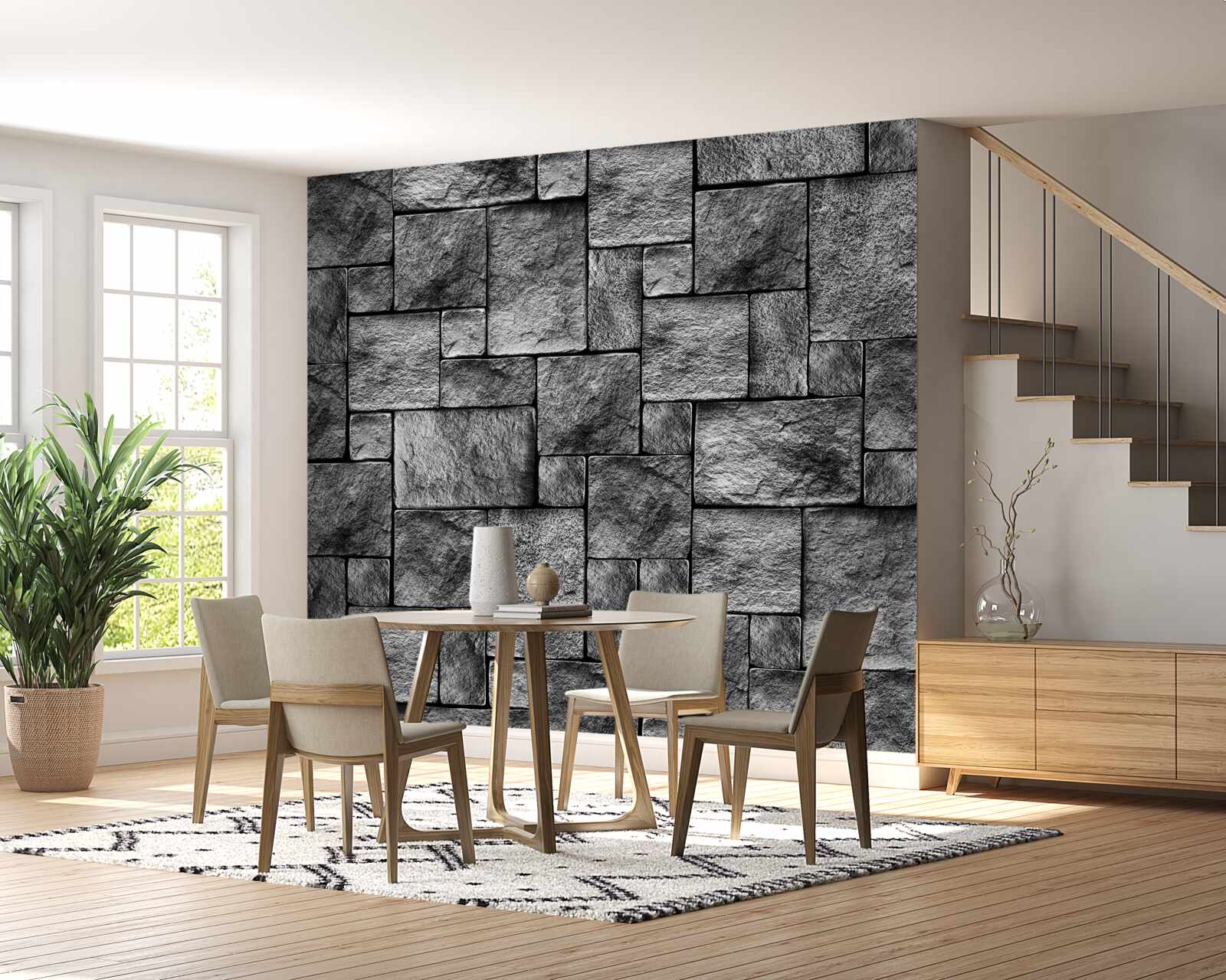 Fototapeten graue Mineralstruktur