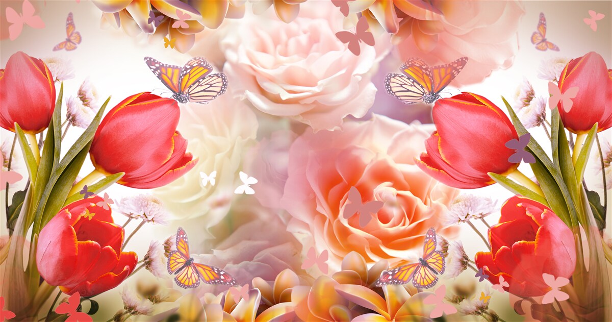 Fototapeten Exquisites Blumenmuster