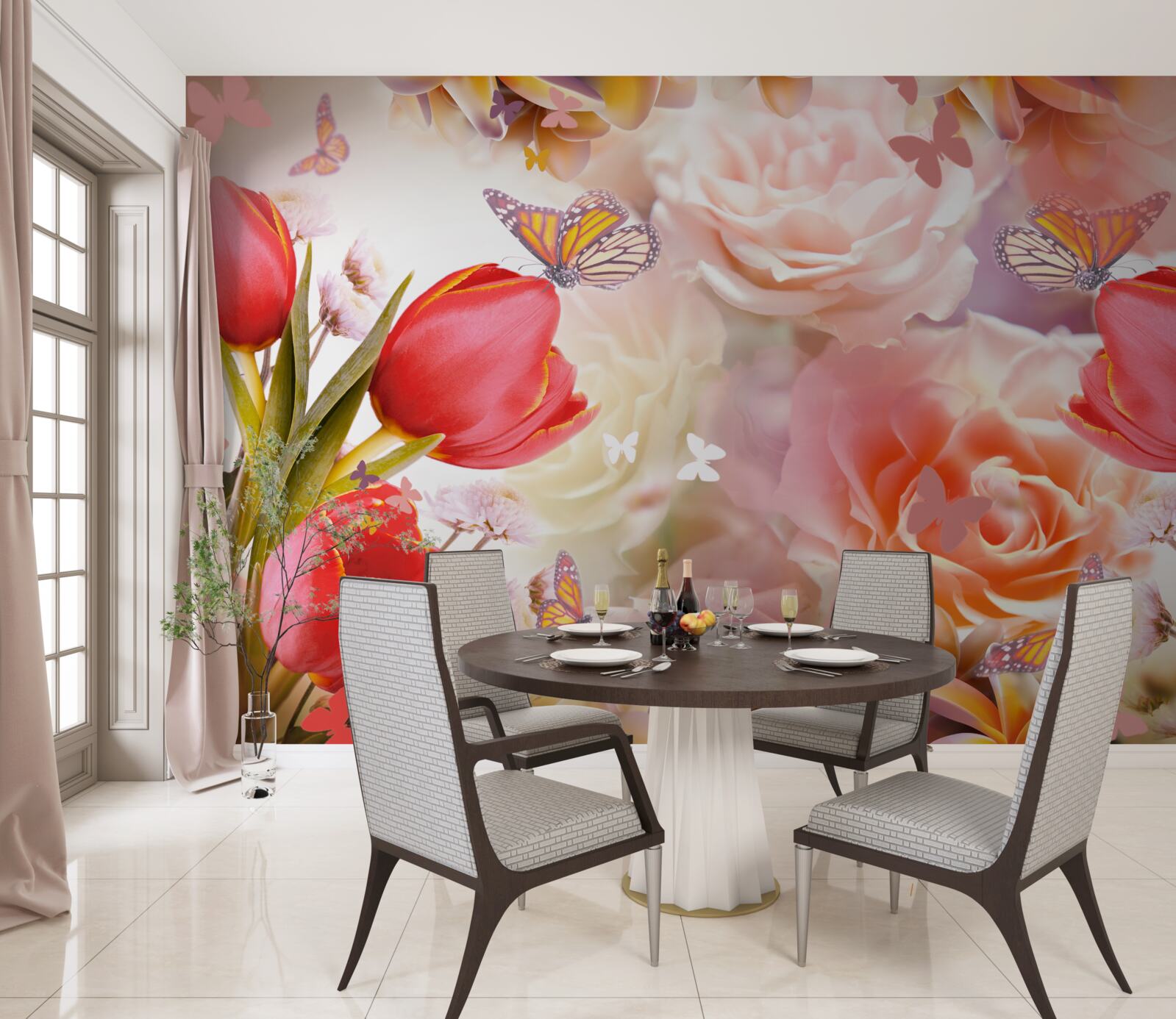 Fototapeten Exquisites Blumenmuster