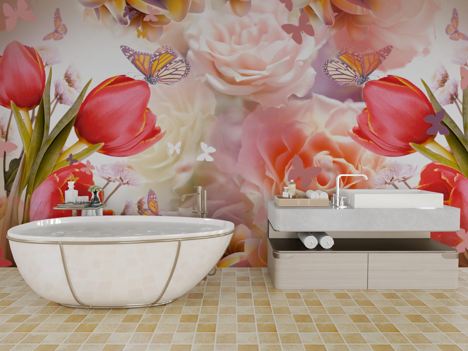 Fototapeten Exquisites Blumenmuster