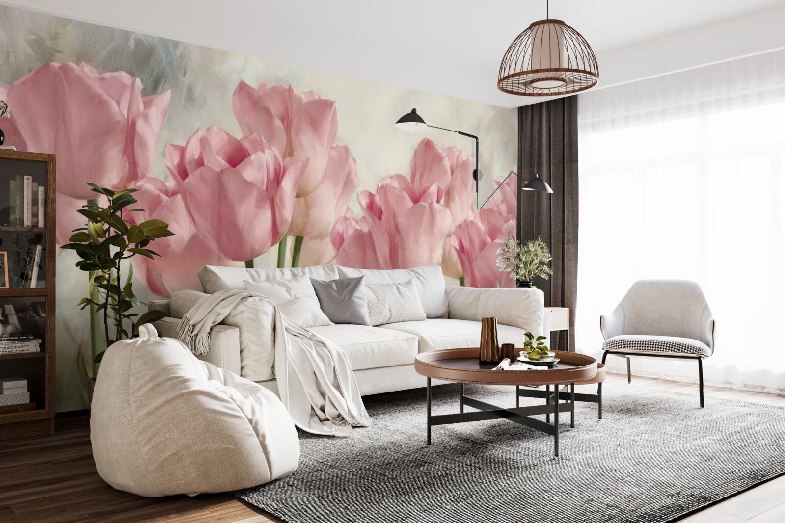 Fototapeten Hellrosa Knospen von Tulpen