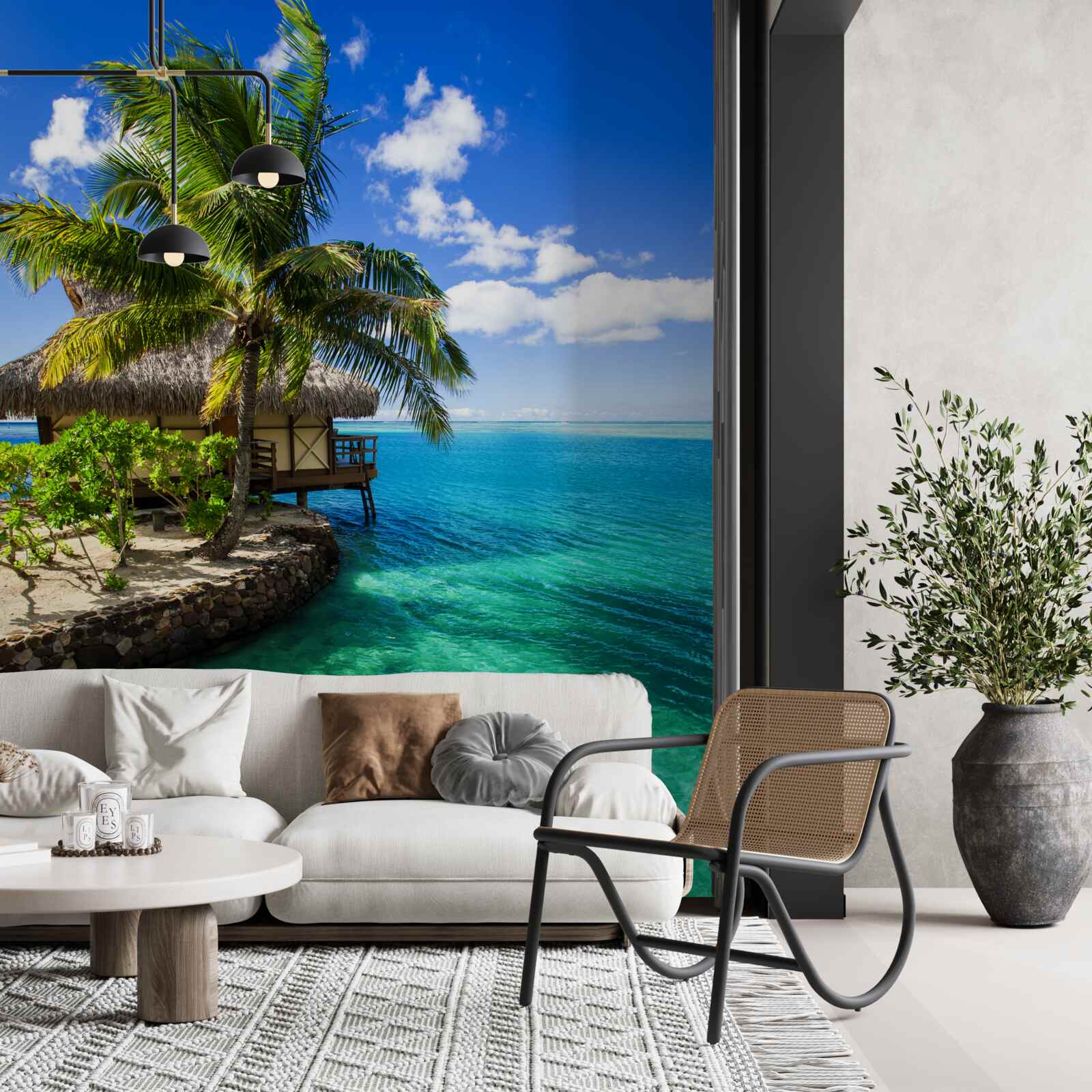 Fototapeten Haus am Strand auf den Malediven