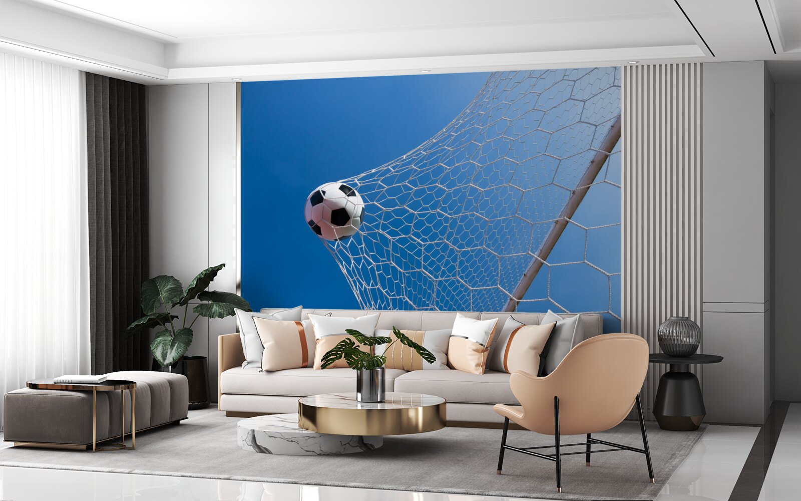 Fototapeten Der Ball ging ins Netz