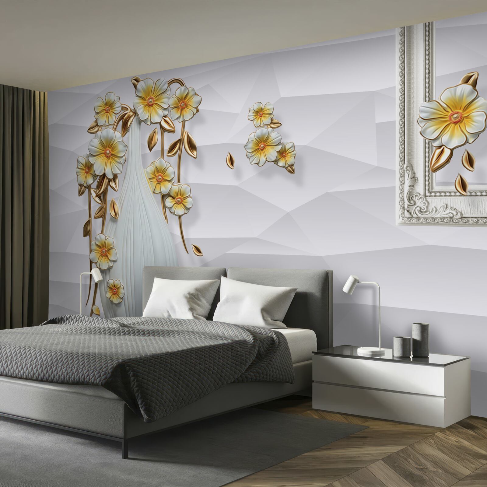 Fototapeten Die Delikatesse der Blumen im Gericht
