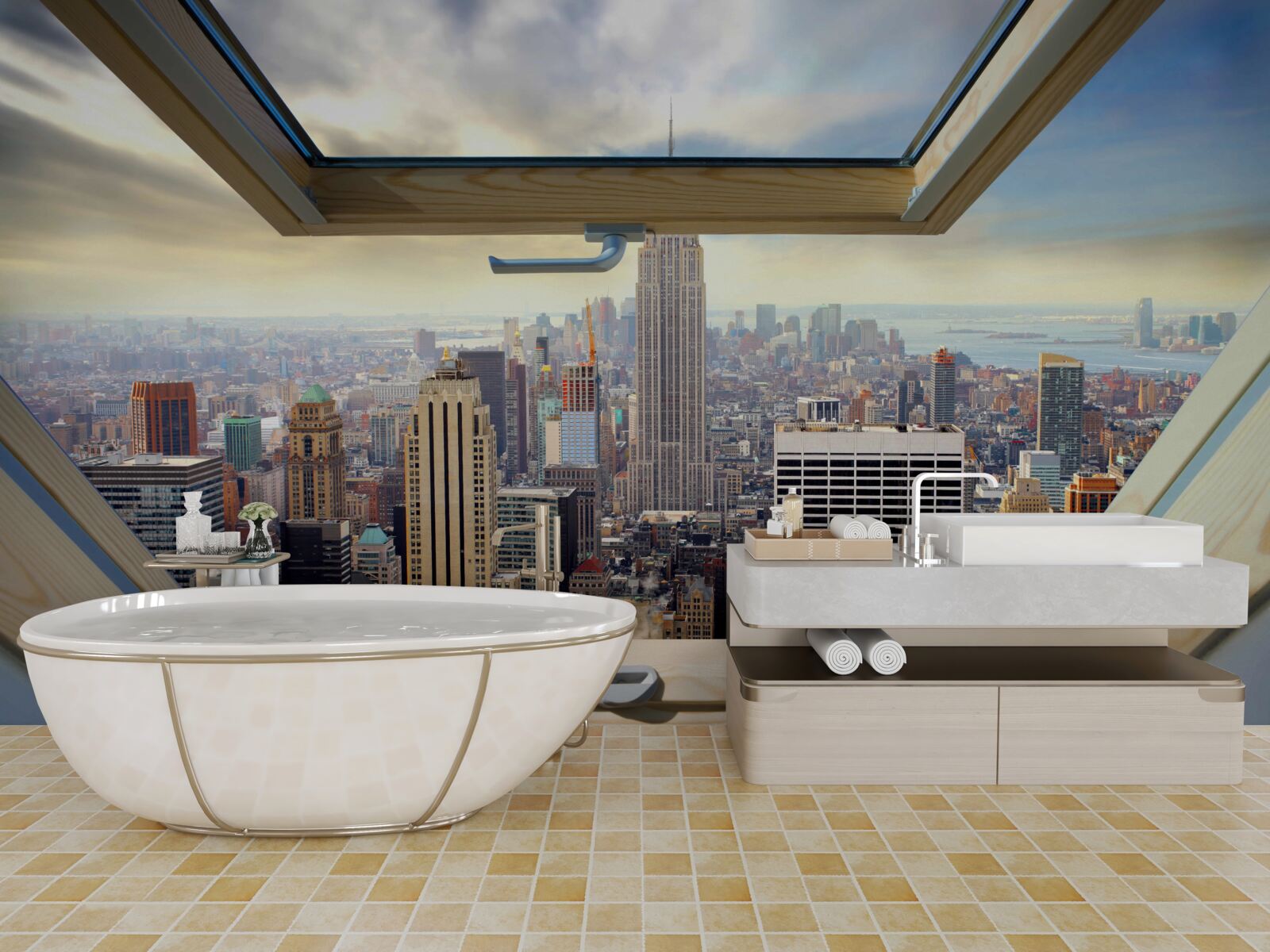Fototapeten Eine tolle Landschaft von New York
