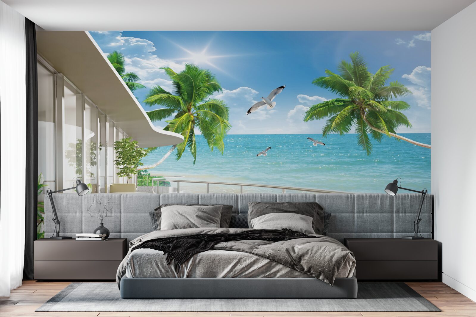 Fototapeten luxuriöse Villa am Meer