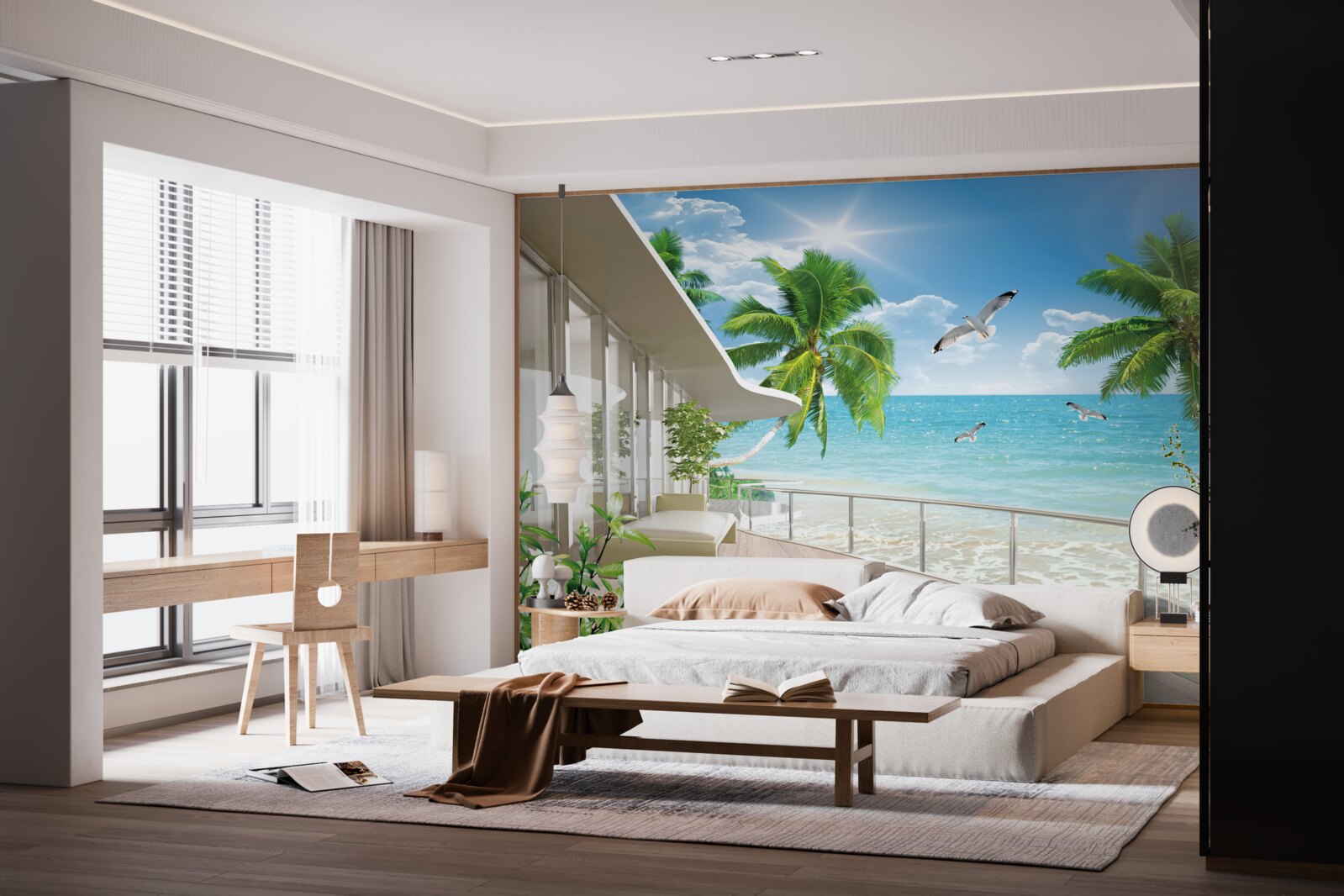 Fototapeten luxuriöse Villa am Meer