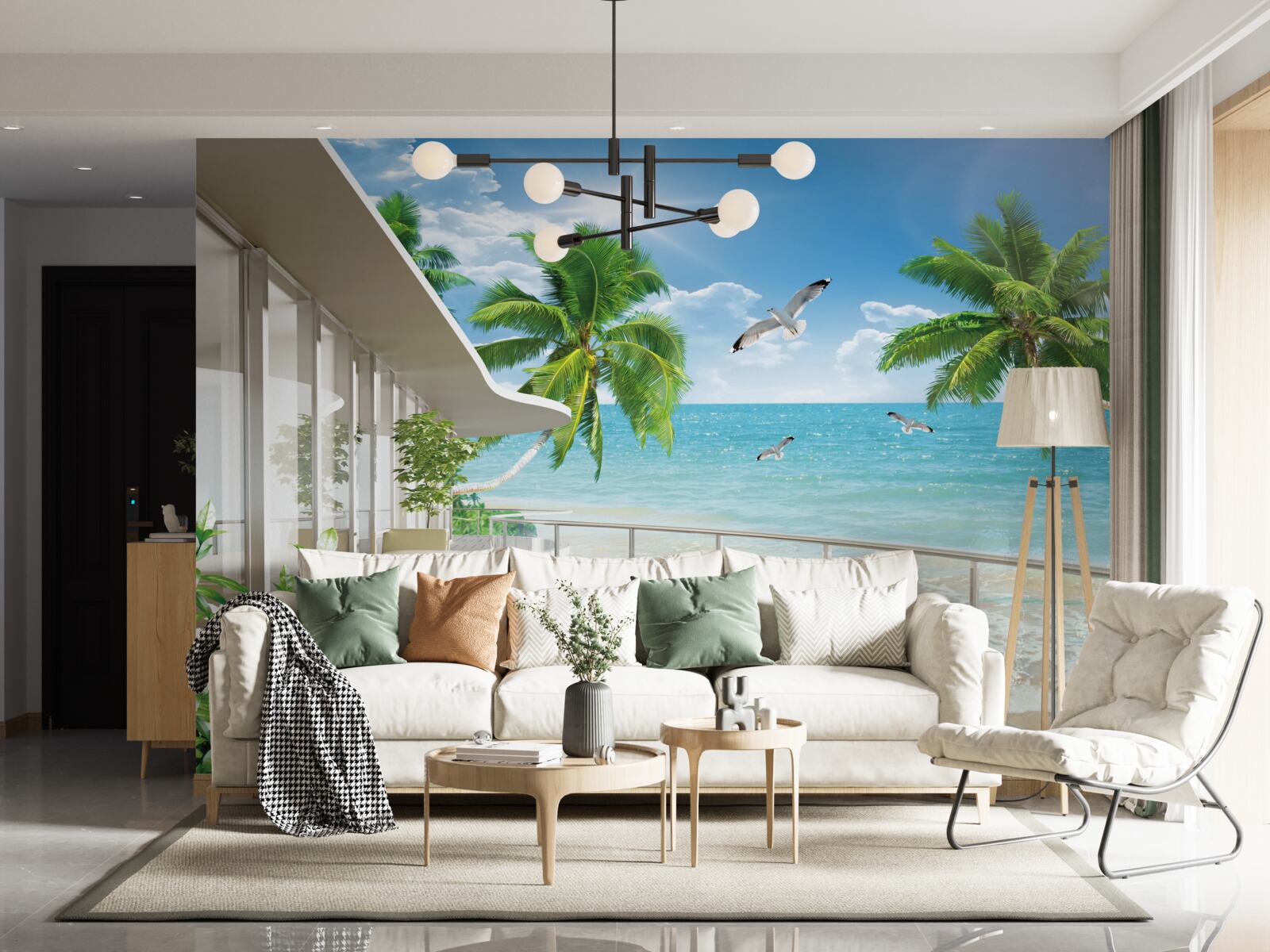Fototapeten luxuriöse Villa am Meer