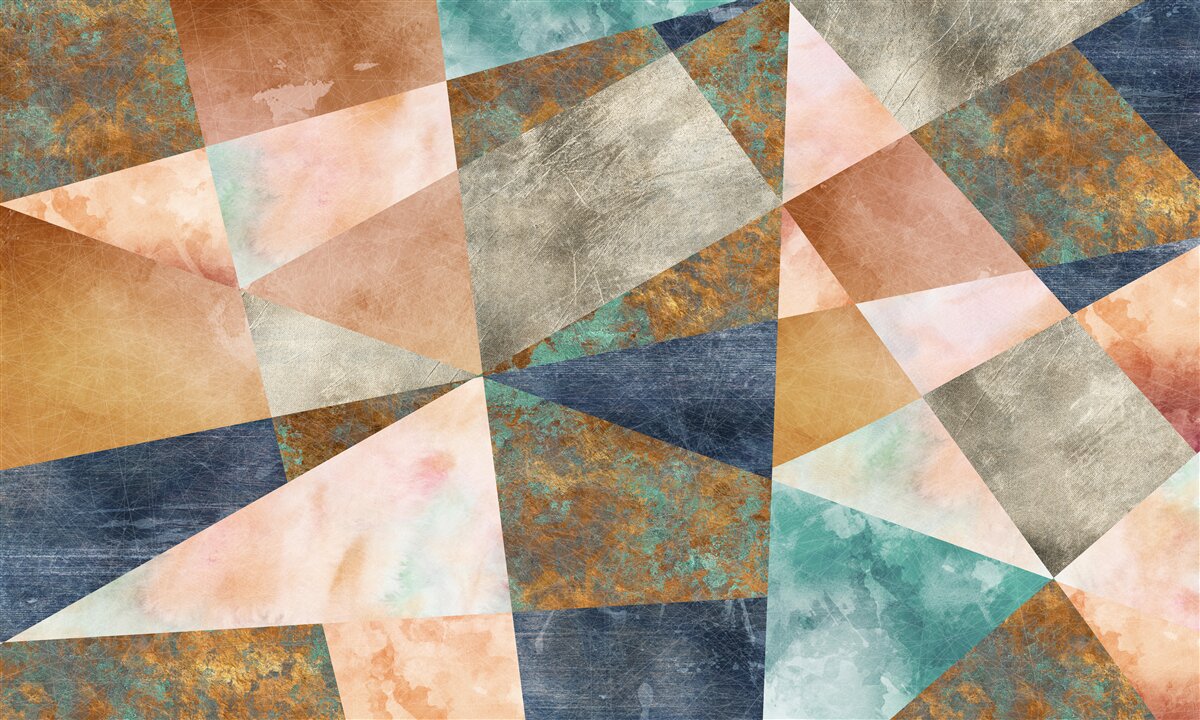 Fototapeten Geometrische Formen in verschiedenen Farben