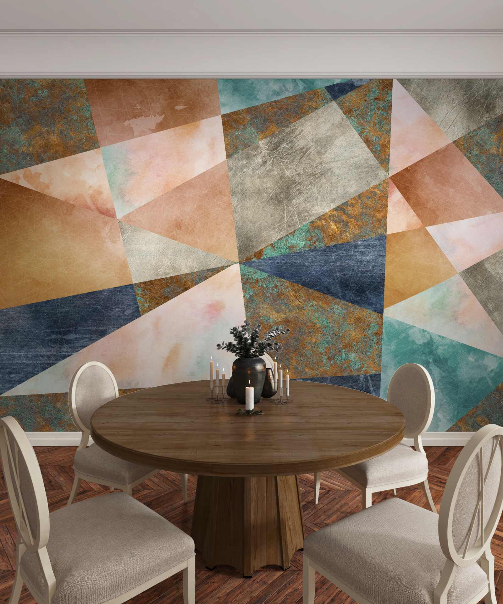 Fototapeten Geometrische Formen in verschiedenen Farben