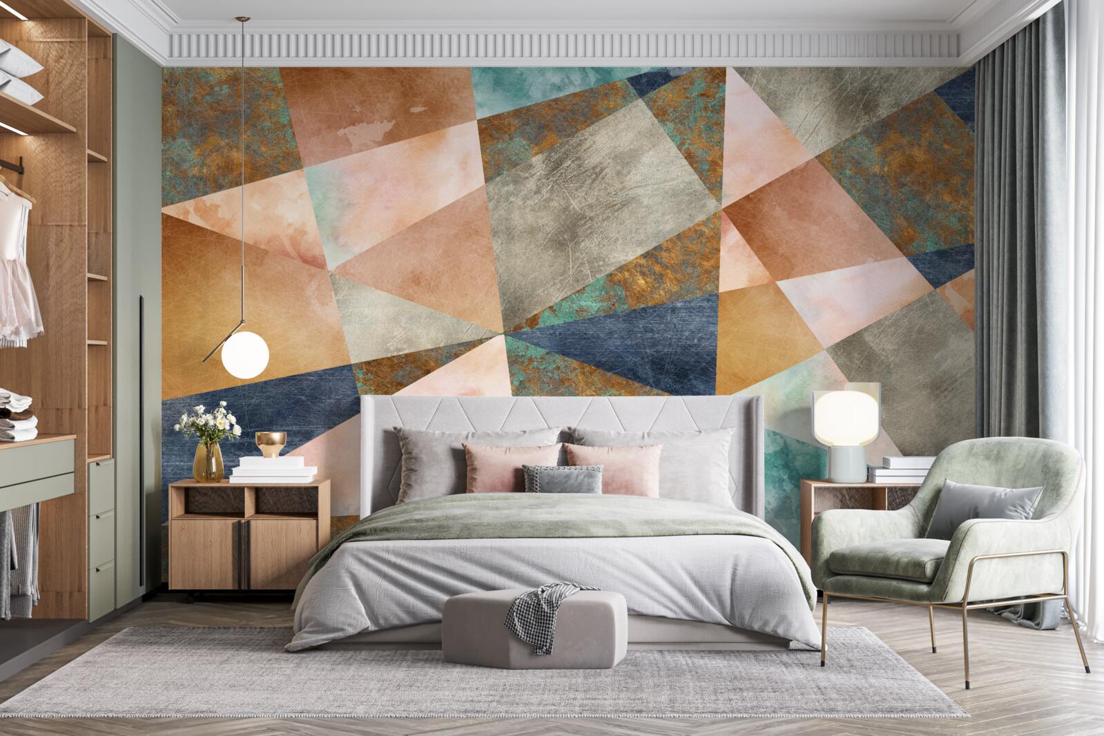 Fototapeten Geometrische Formen in verschiedenen Farben