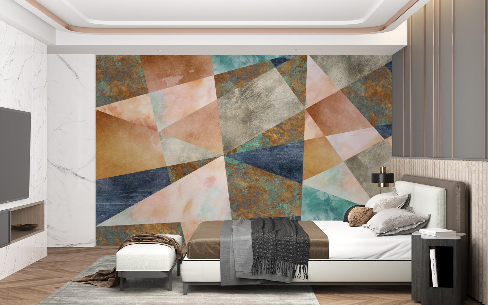 Fototapeten Geometrische Formen in verschiedenen Farben