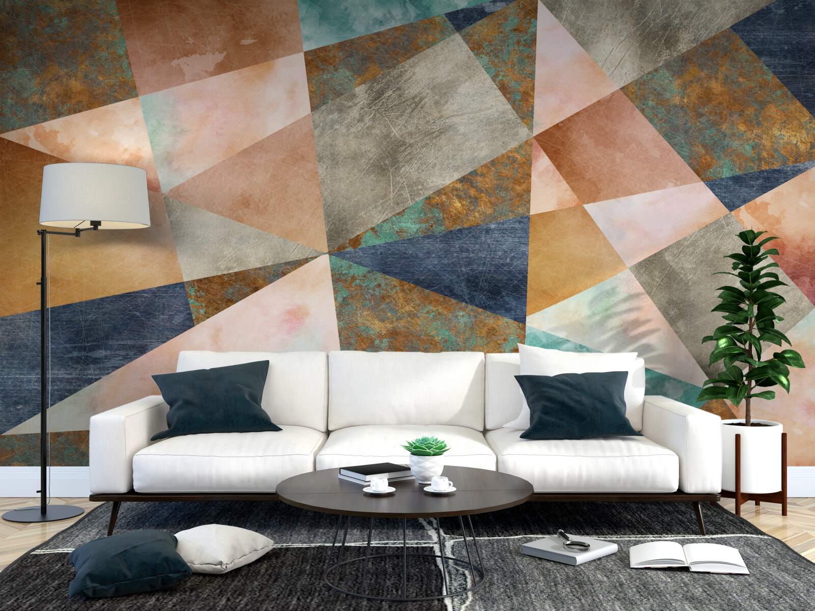 Fototapeten Geometrische Formen in verschiedenen Farben