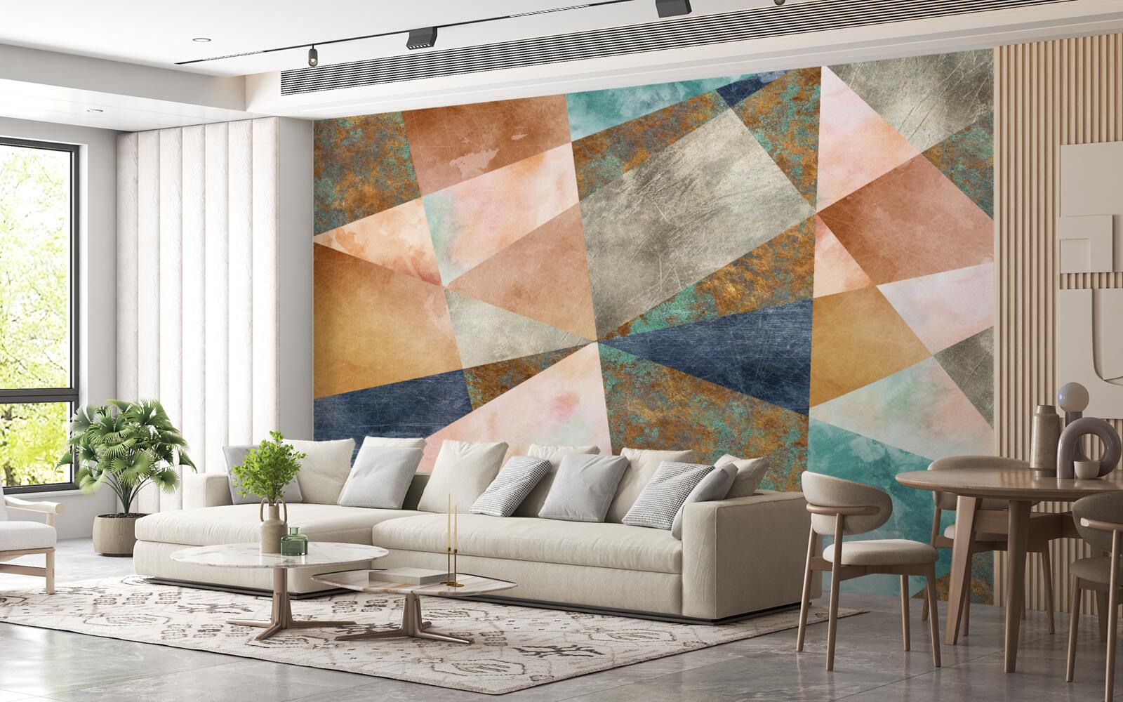 Fototapeten Geometrische Formen in verschiedenen Farben