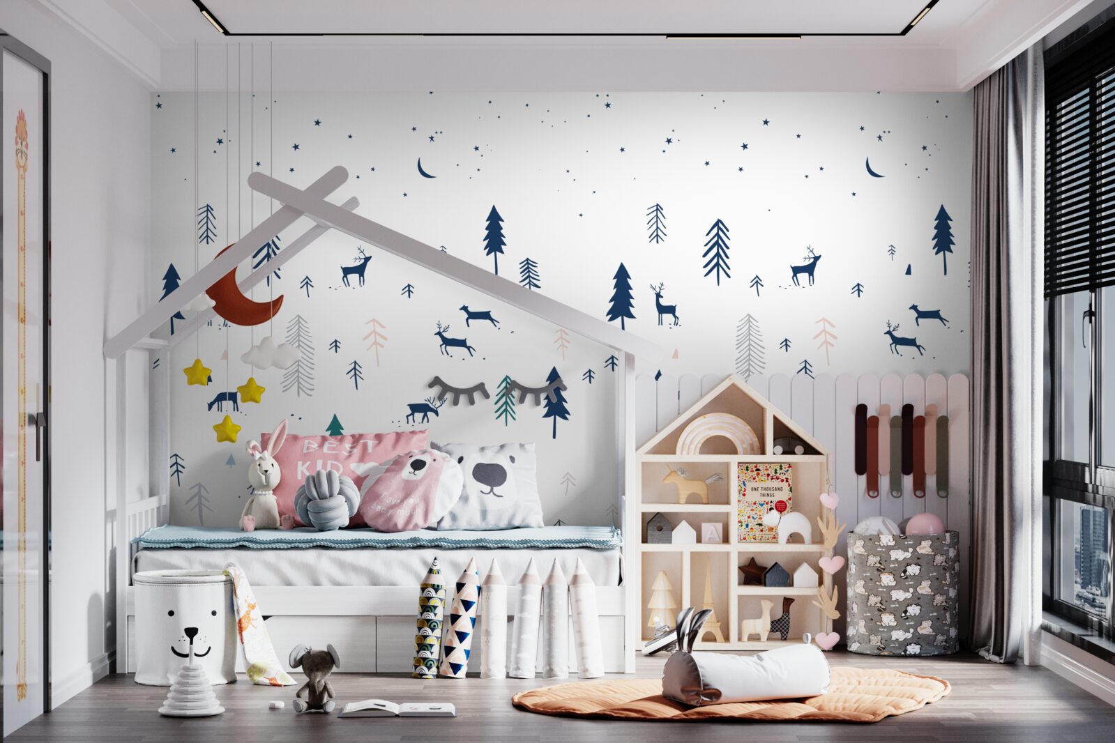 Fototapeten Tapete für Kinder im minimalistischen Stil