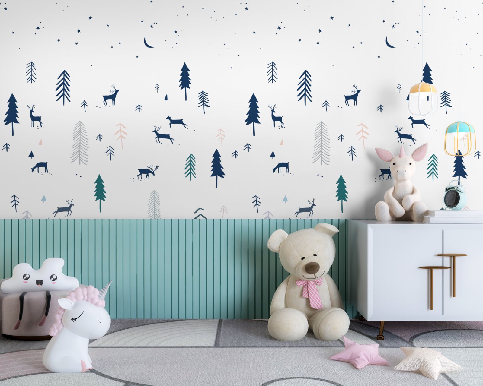 Fototapeten Tapete für Kinder im minimalistischen Stil
