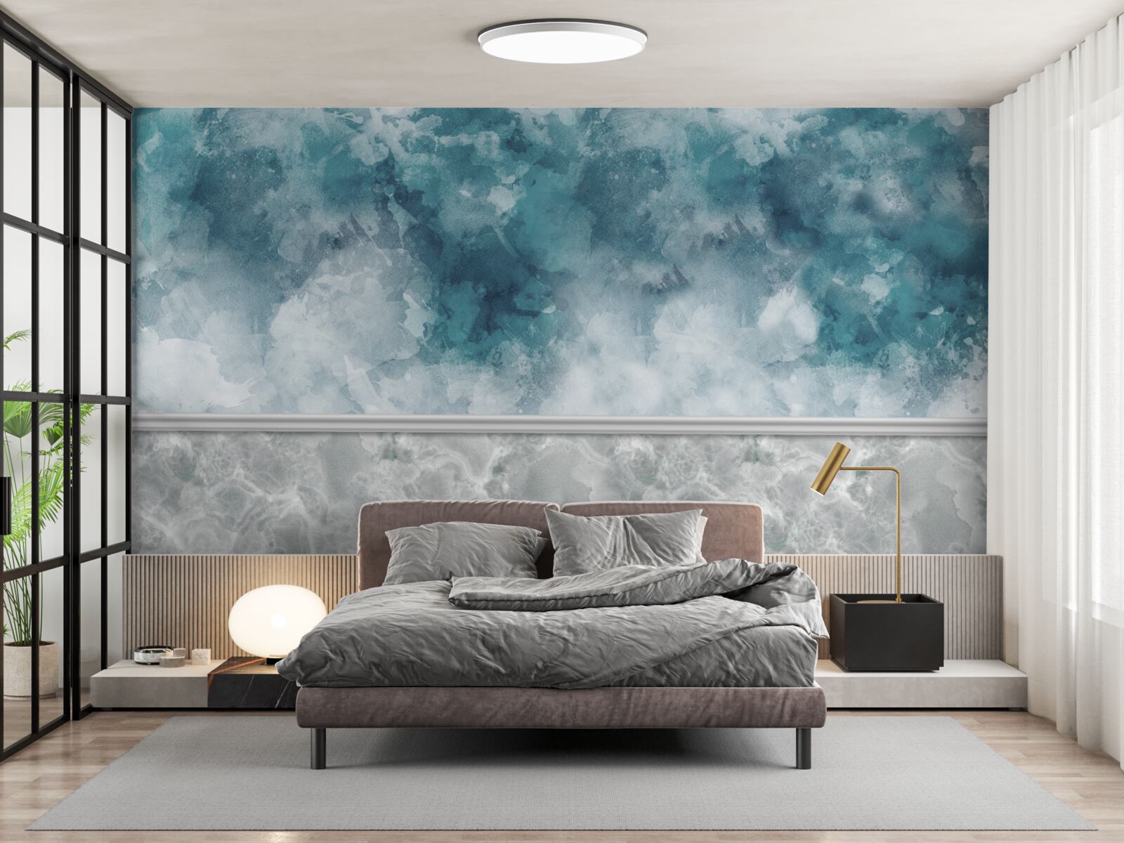 Fototapeten Blauer Hintergrund mit Unschärfe