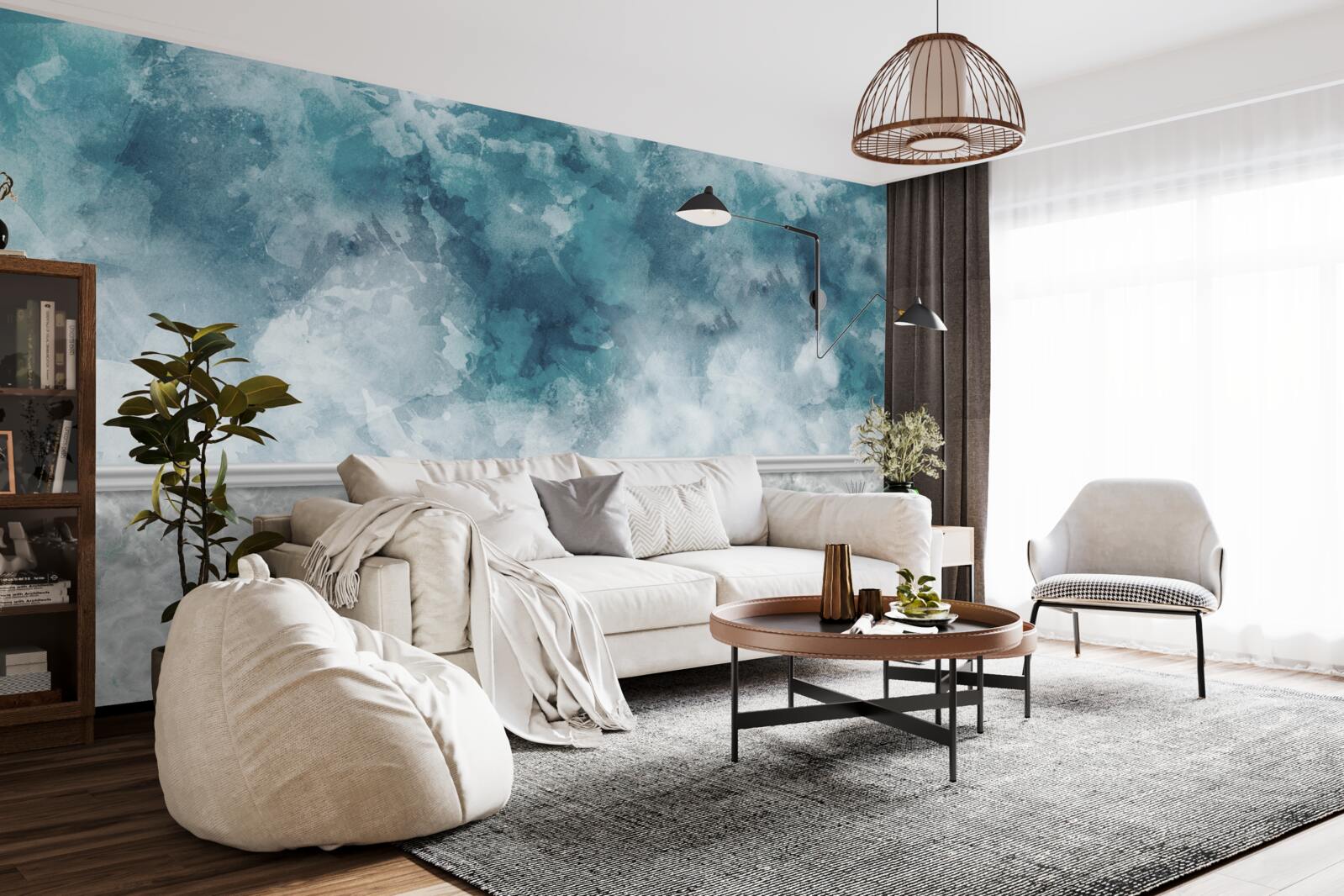 Fototapeten Blauer Hintergrund mit Unschärfe