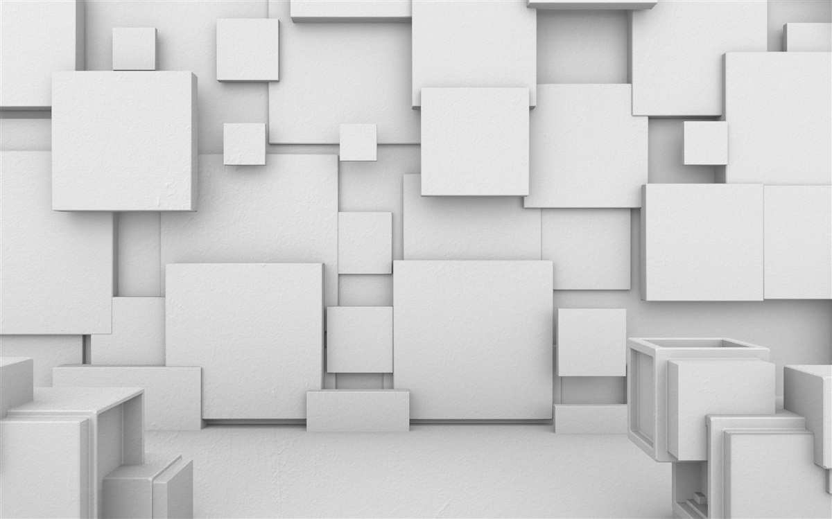 Fototapeten abstrakte weiße Figuren, quadratische Form