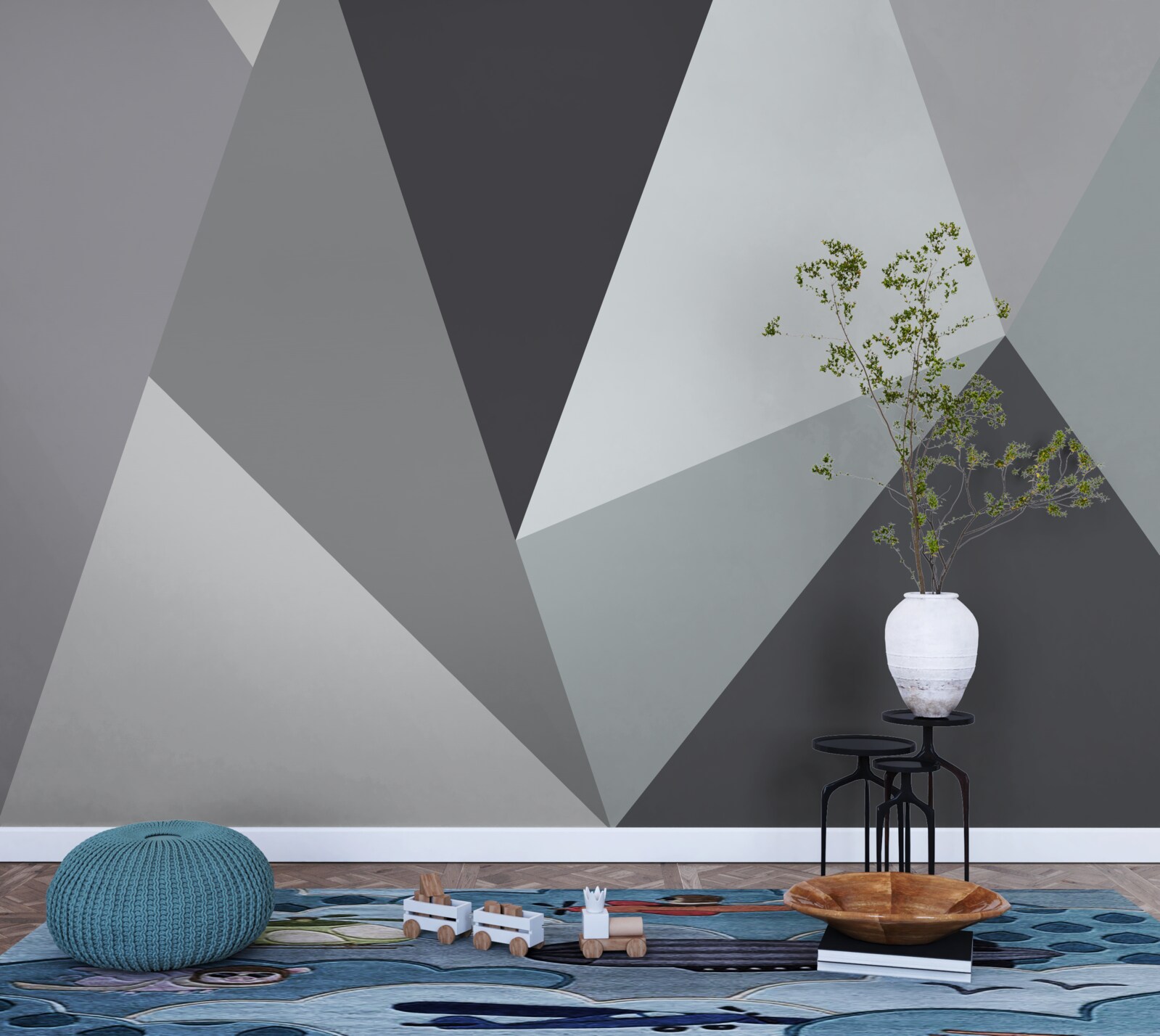 Fototapeten Graue geometrische Abstraktion