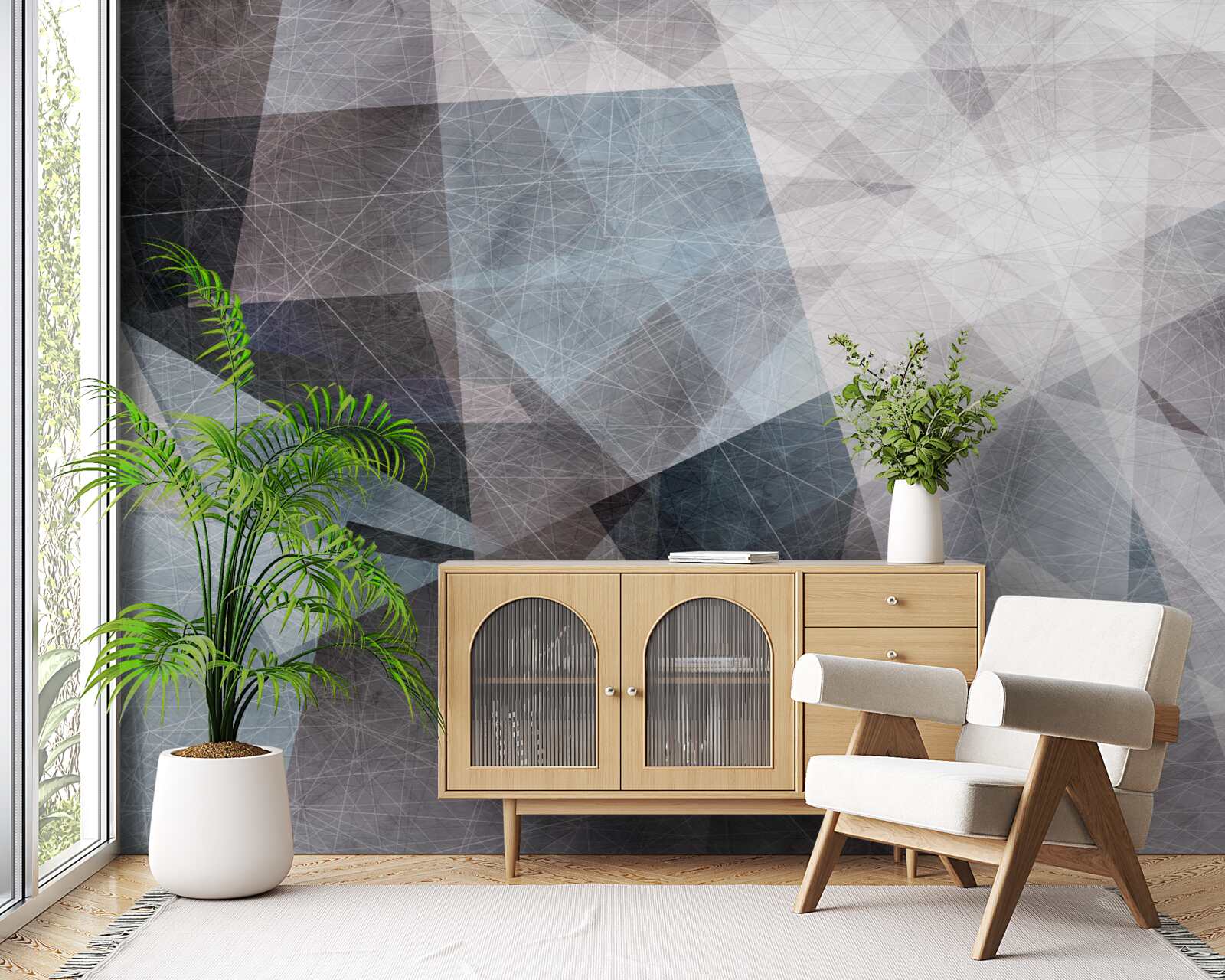 Fototapeten Abstrakter Hintergrundstil mit geometrischen Elementen