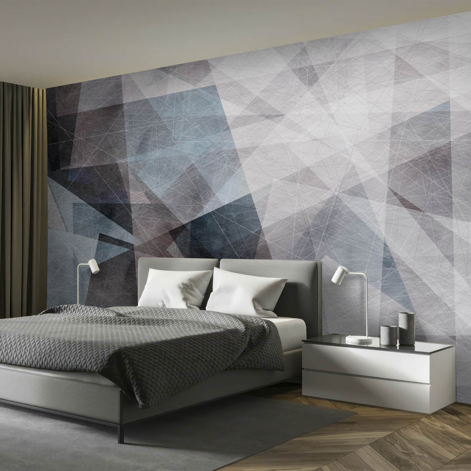 Fototapeten Abstrakter Hintergrundstil mit geometrischen Elementen