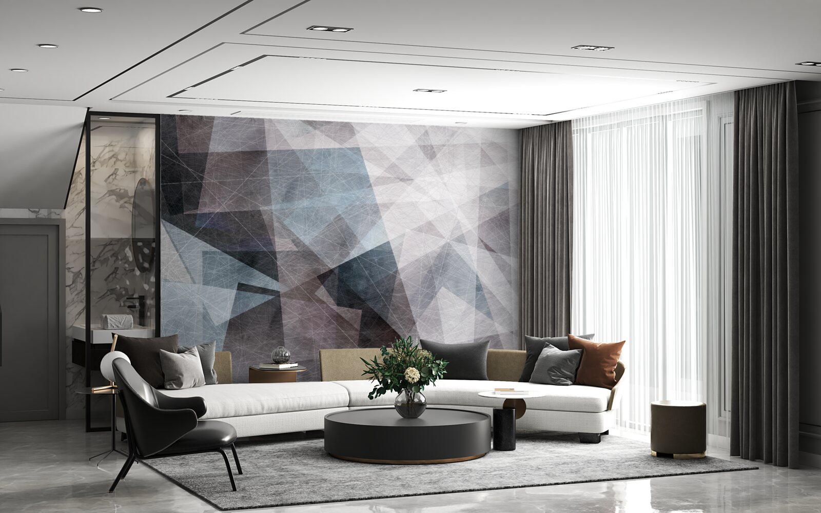 Fototapeten Abstrakter Hintergrundstil mit geometrischen Elementen