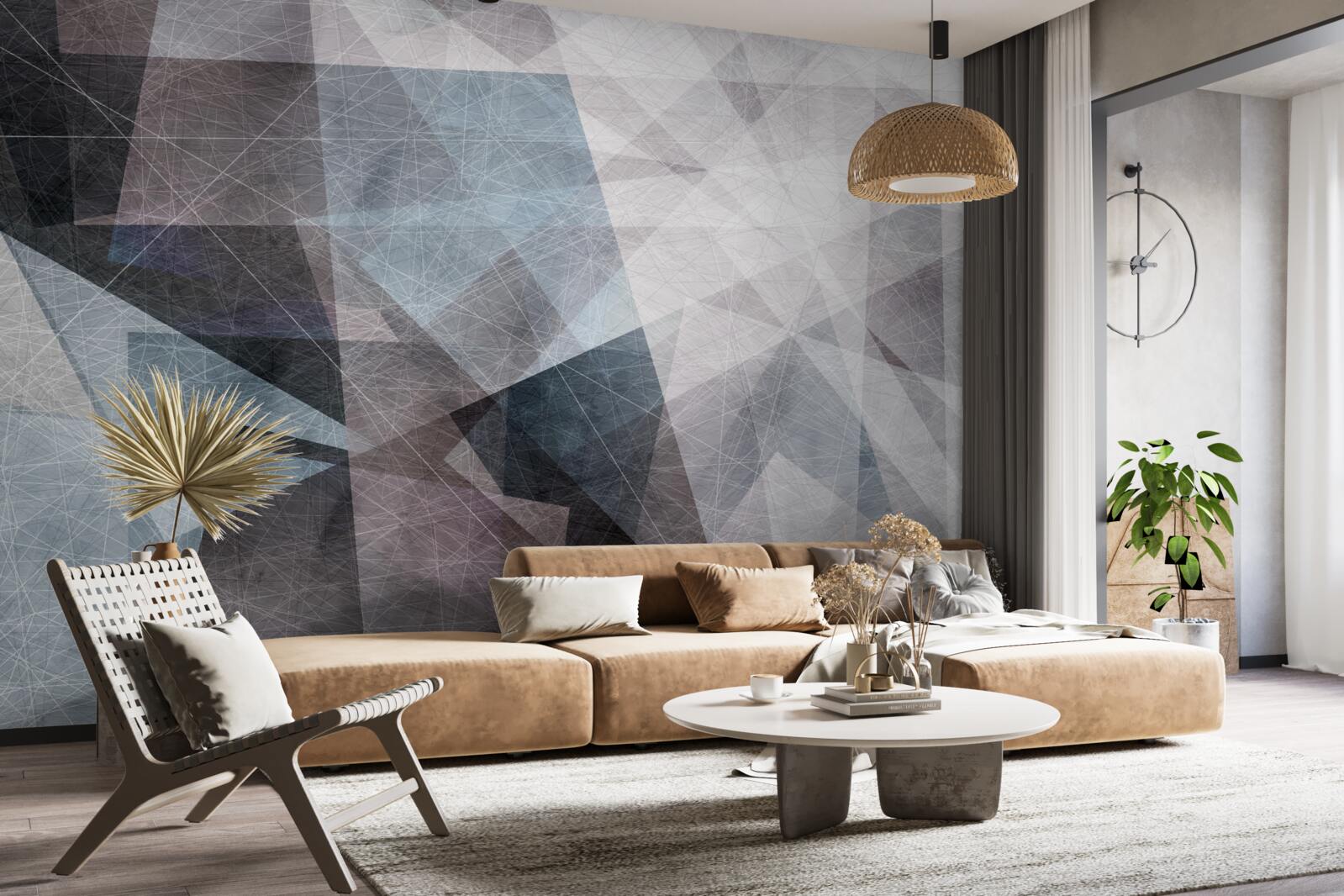 Fototapeten Abstrakter Hintergrundstil mit geometrischen Elementen