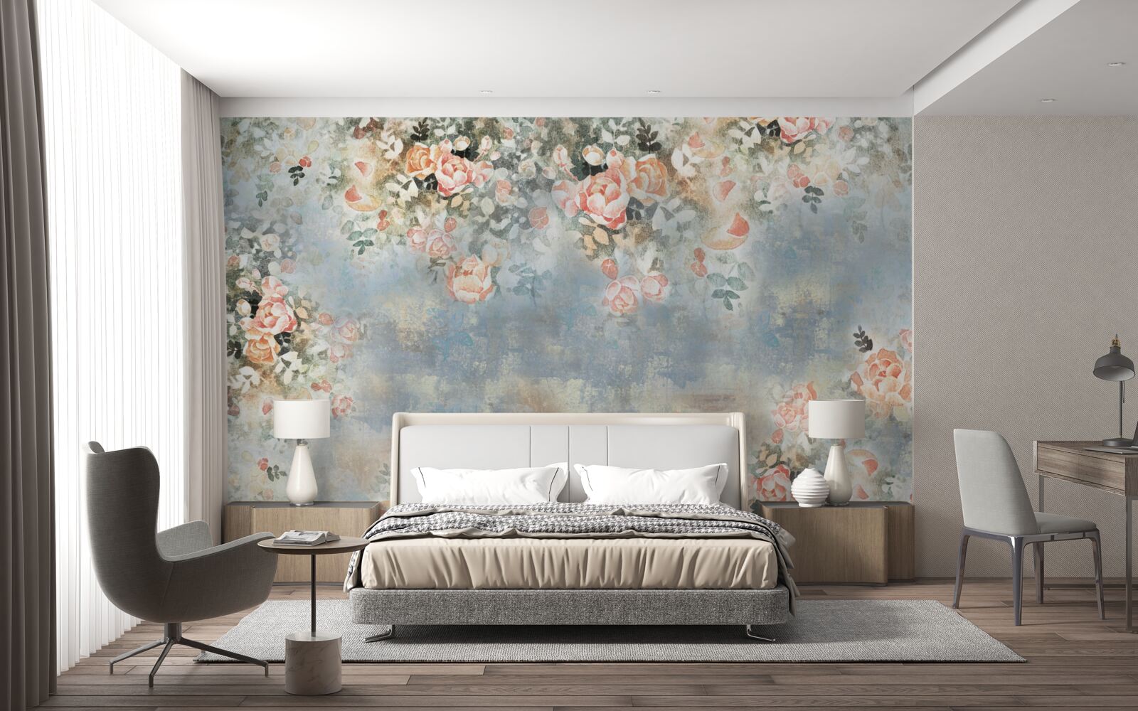 Fototapeten Blumenhintergrund für Bettwäsche