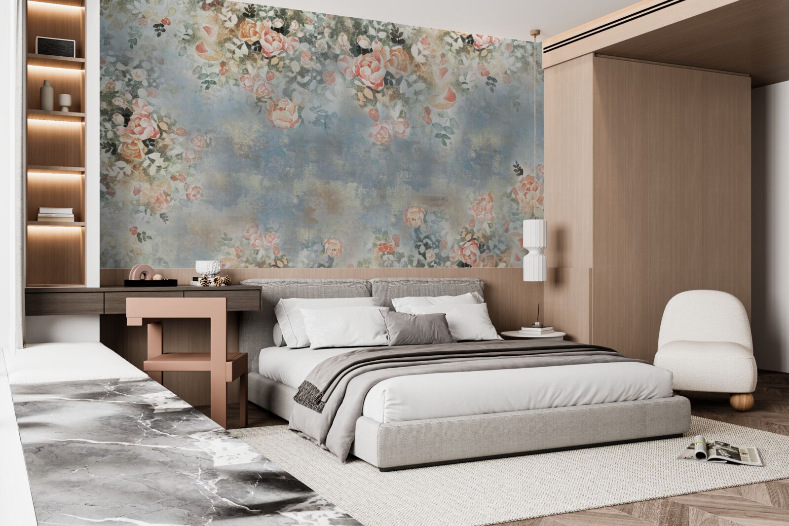 Fototapeten Blumenhintergrund für Bettwäsche