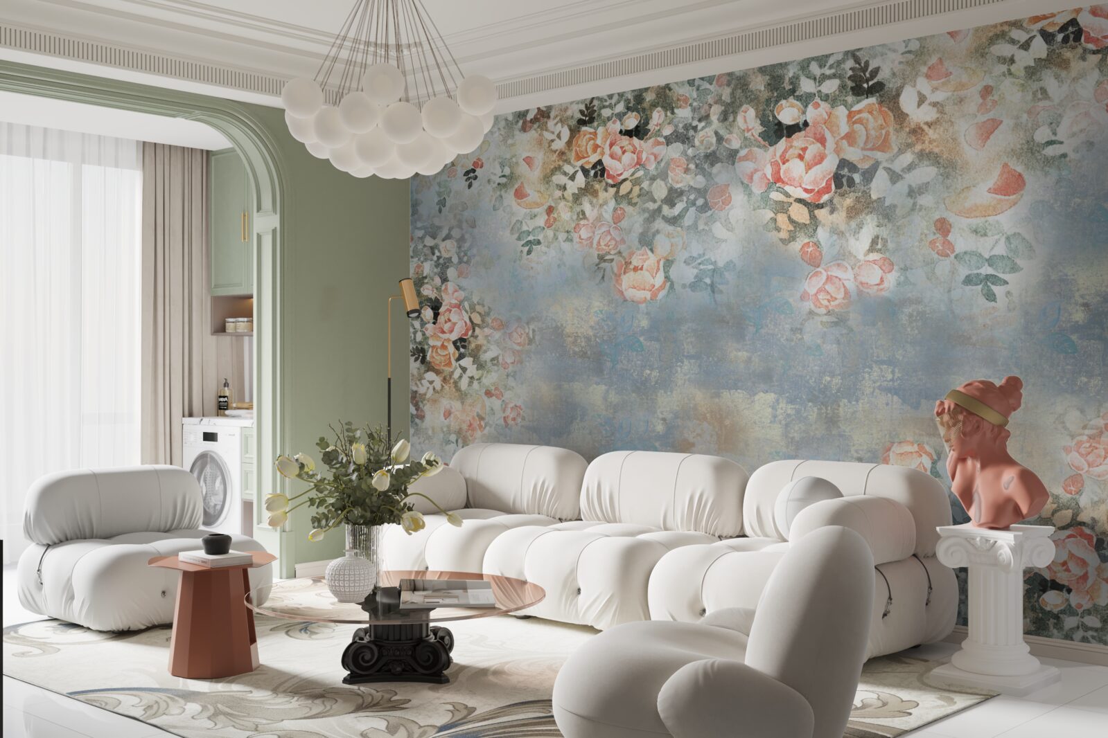 Fototapeten Blumenhintergrund für Bettwäsche