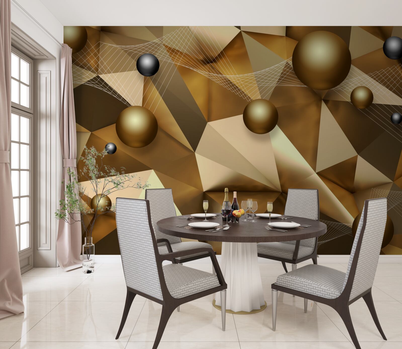 Fototapeten Geometrische Kugeln und Formen