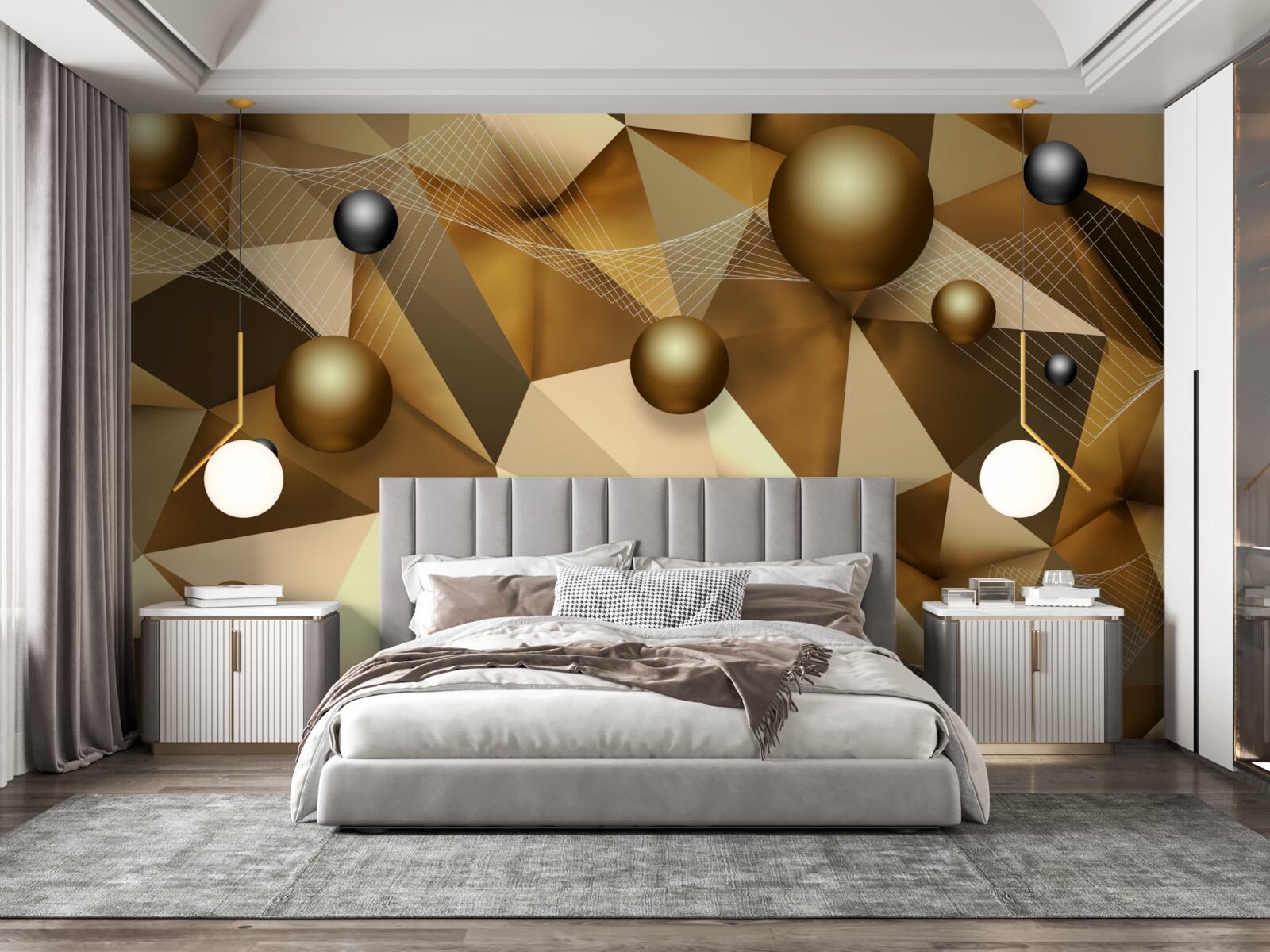 Fototapeten Geometrische Kugeln und Formen