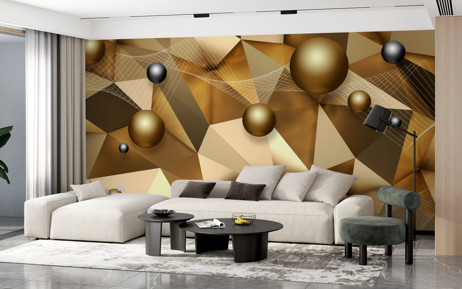 Fototapeten Geometrische Kugeln und Formen
