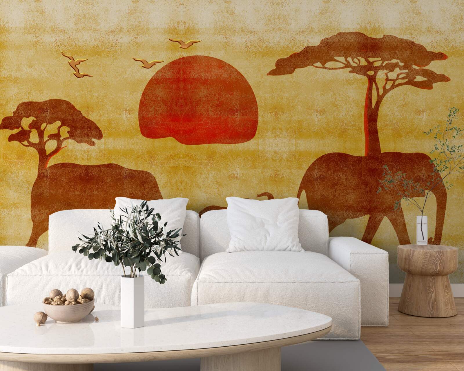 Fototapeten Elefantenfamilie aus Afrika
