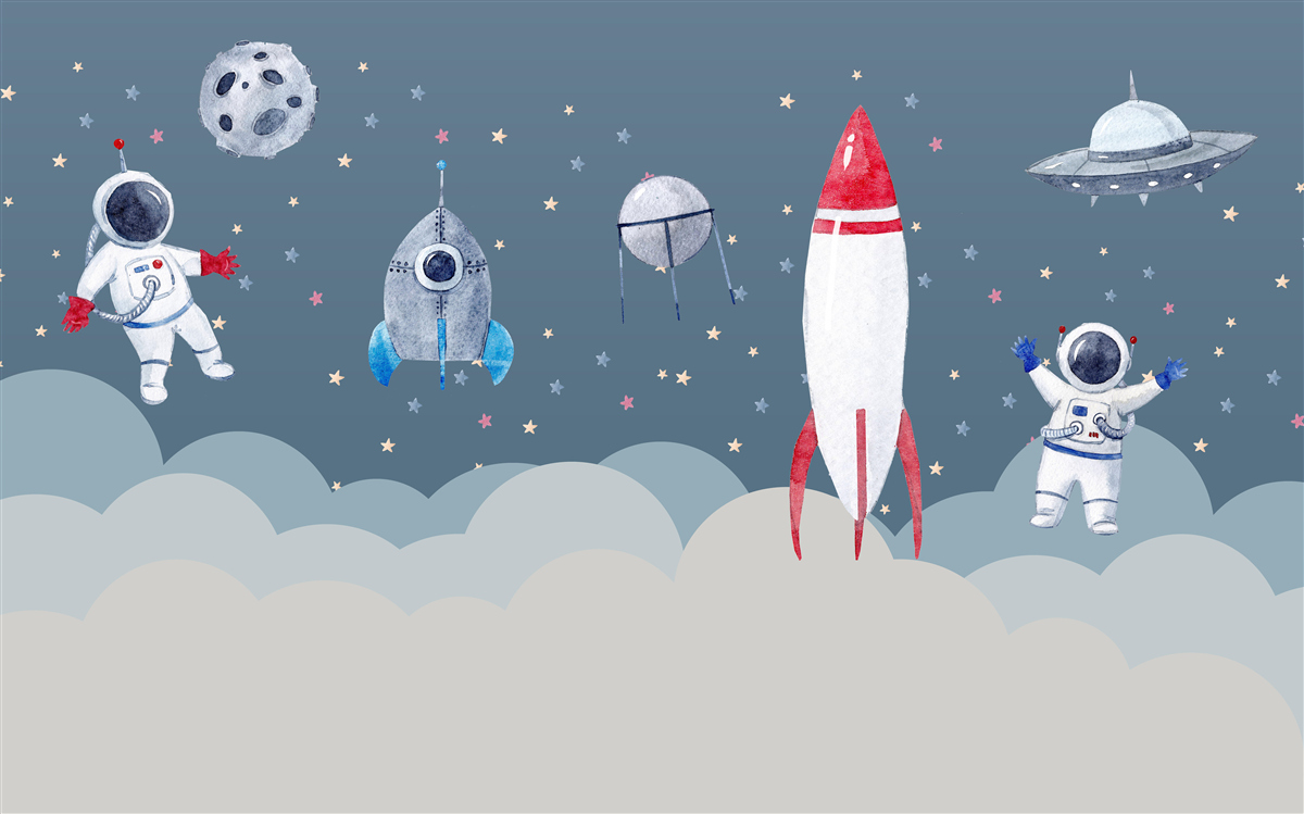Fototapeten Astronauten und Raumschiffe im Universum